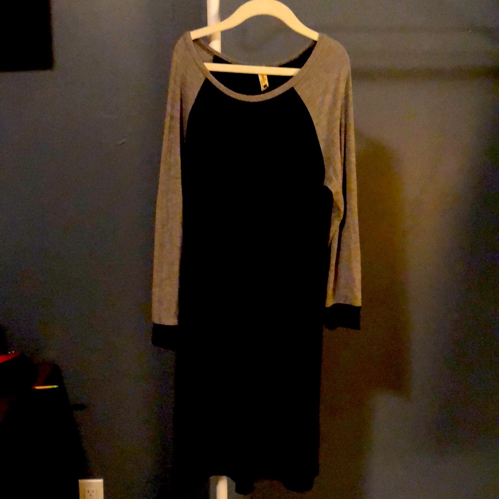 Girls boutique dress black and gray baseball